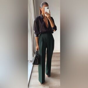 Rachel Zoe Elegant Dark Green Women's Pants